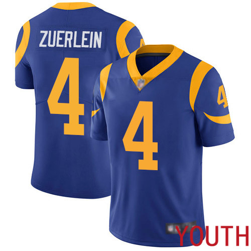 Los Angeles Rams Limited Royal Blue Youth Greg Zuerlein Alternate Jersey NFL Football 4 Vapor Untouchable